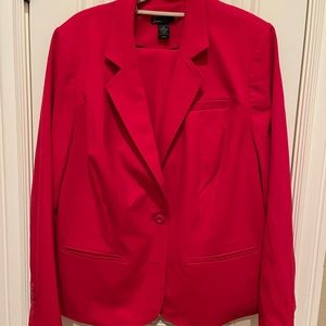 Lane Bryant Red Pants Suit - Jacket/24; Pants/20
